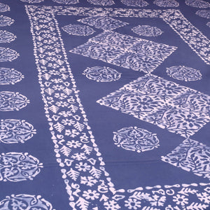 Blue - Cotton Hand Batik Print Single Bedsheet (91 x 57 ) 09