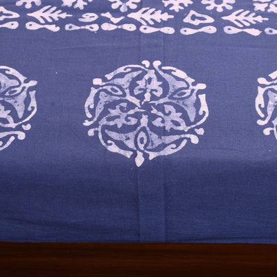 Blue - Cotton Hand Batik Print Single Bedsheet (91 x 57 ) 09