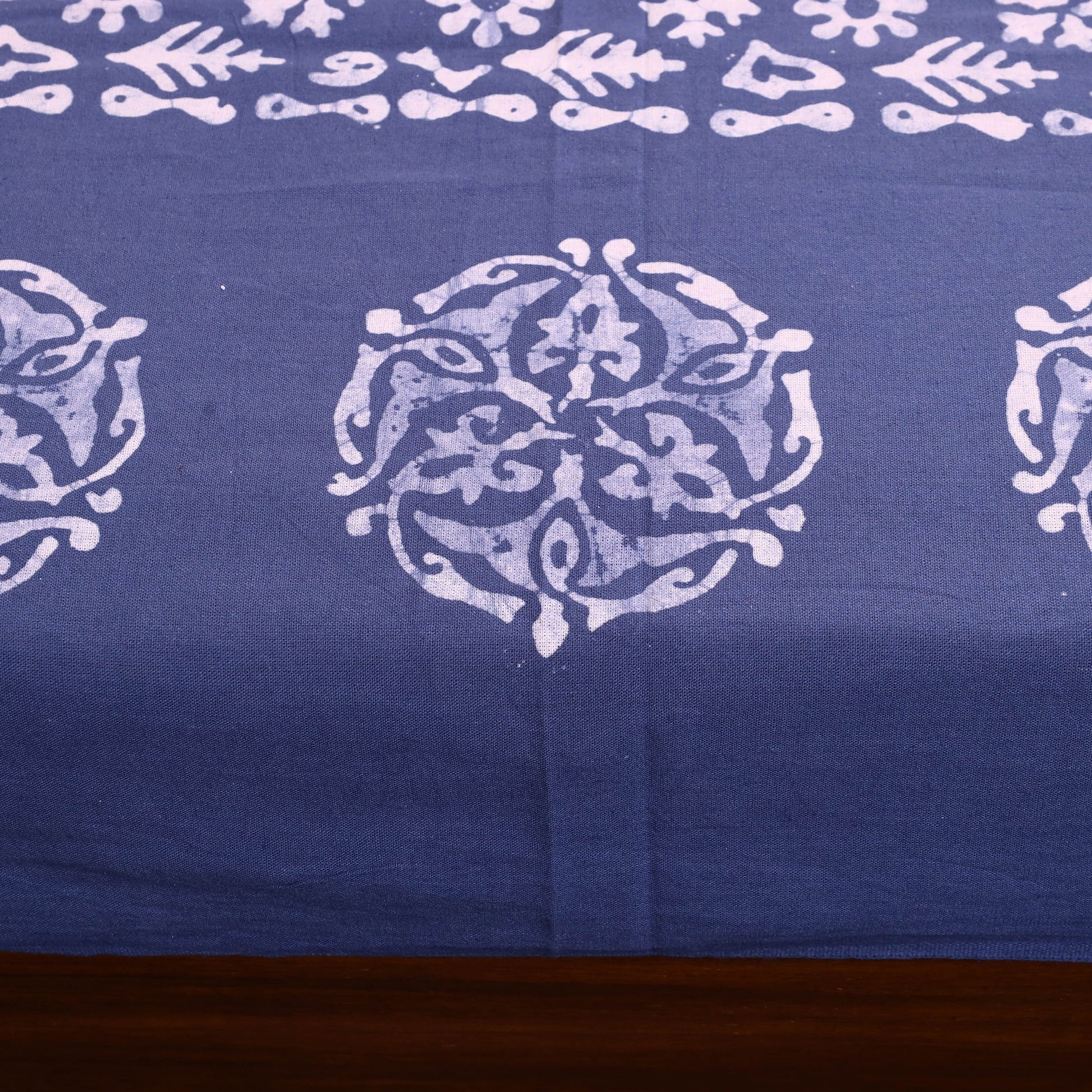 Blue - Cotton Hand Batik Print Single Bedsheet (91 x 57 ) 09