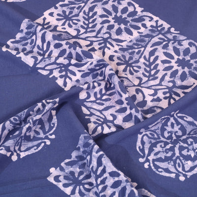 Blue - Cotton Hand Batik Print Single Bedsheet (91 x 57 ) 09