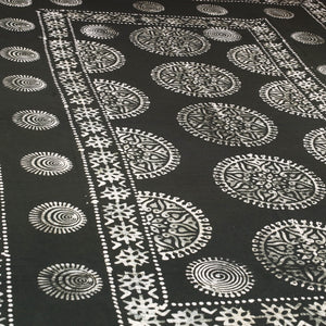 Black - Cotton Hand Batik Print Single Bedsheet (91 x 57 ) 10