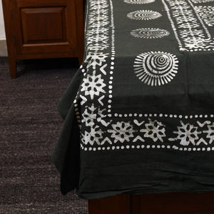 Black - Cotton Hand Batik Print Single Bedsheet (91 x 57 ) 10