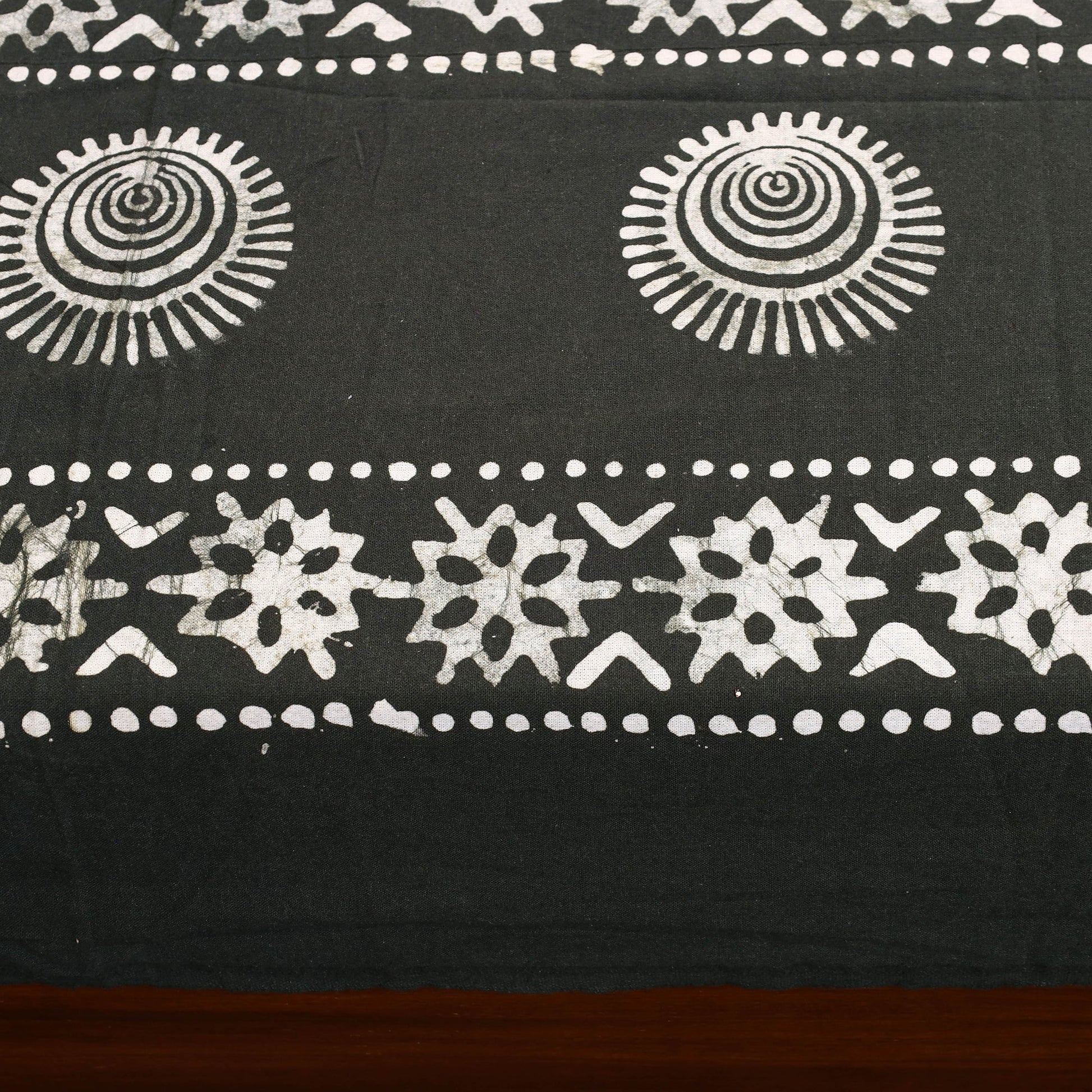 Black - Cotton Hand Batik Print Single Bedsheet (91 x 57 ) 10