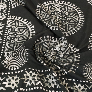 Black - Cotton Hand Batik Print Single Bedsheet (91 x 57 ) 10