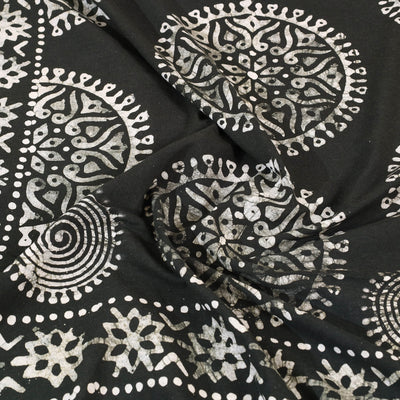 Black - Cotton Hand Batik Print Single Bedsheet (91 x 57 ) 10