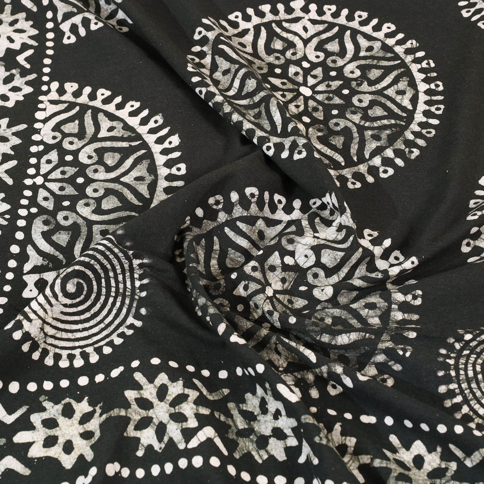 Black - Cotton Hand Batik Print Single Bedsheet (91 x 57 ) 10