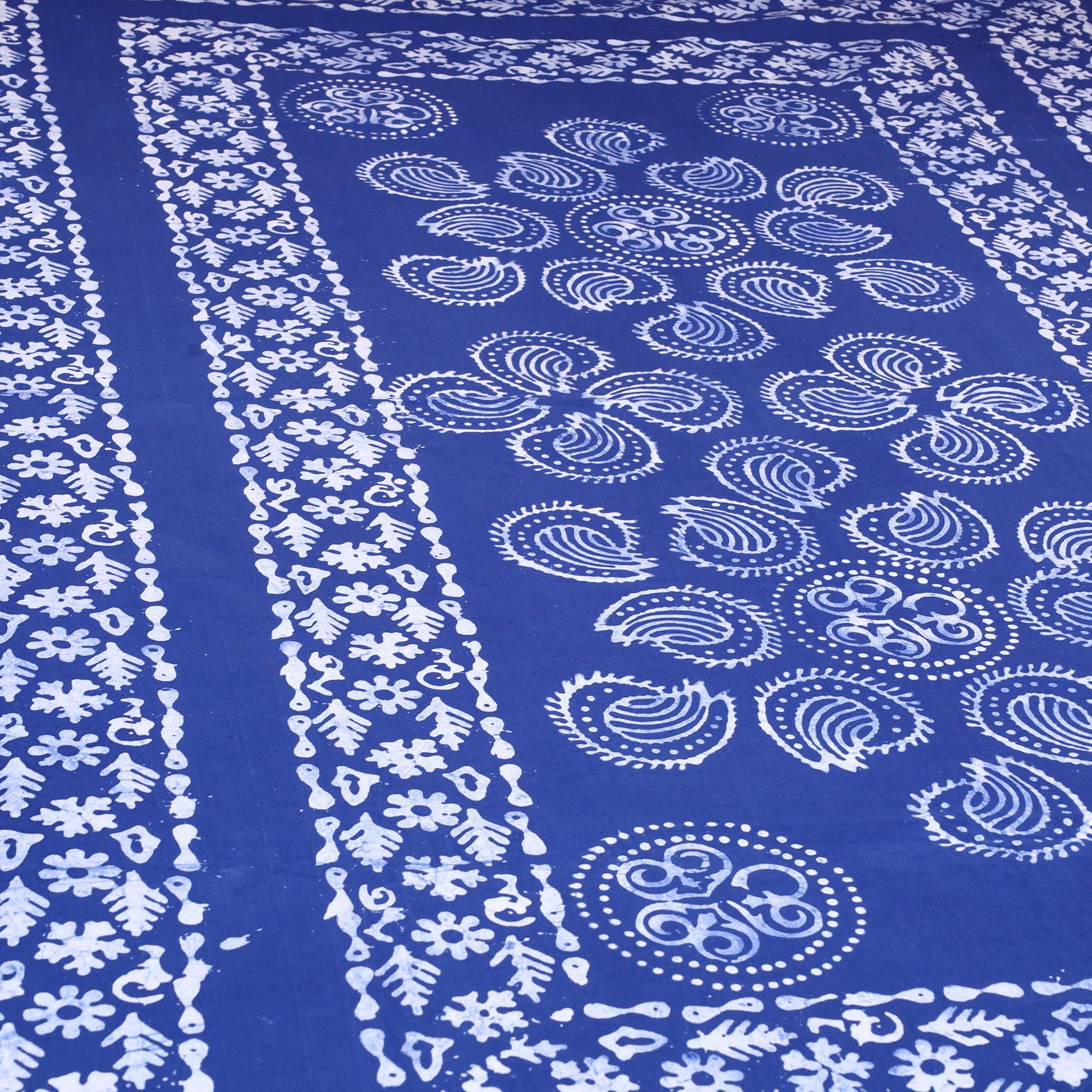 Blue - Cotton Hand Batik Print Single Bedsheet (91 x 57 ) 13