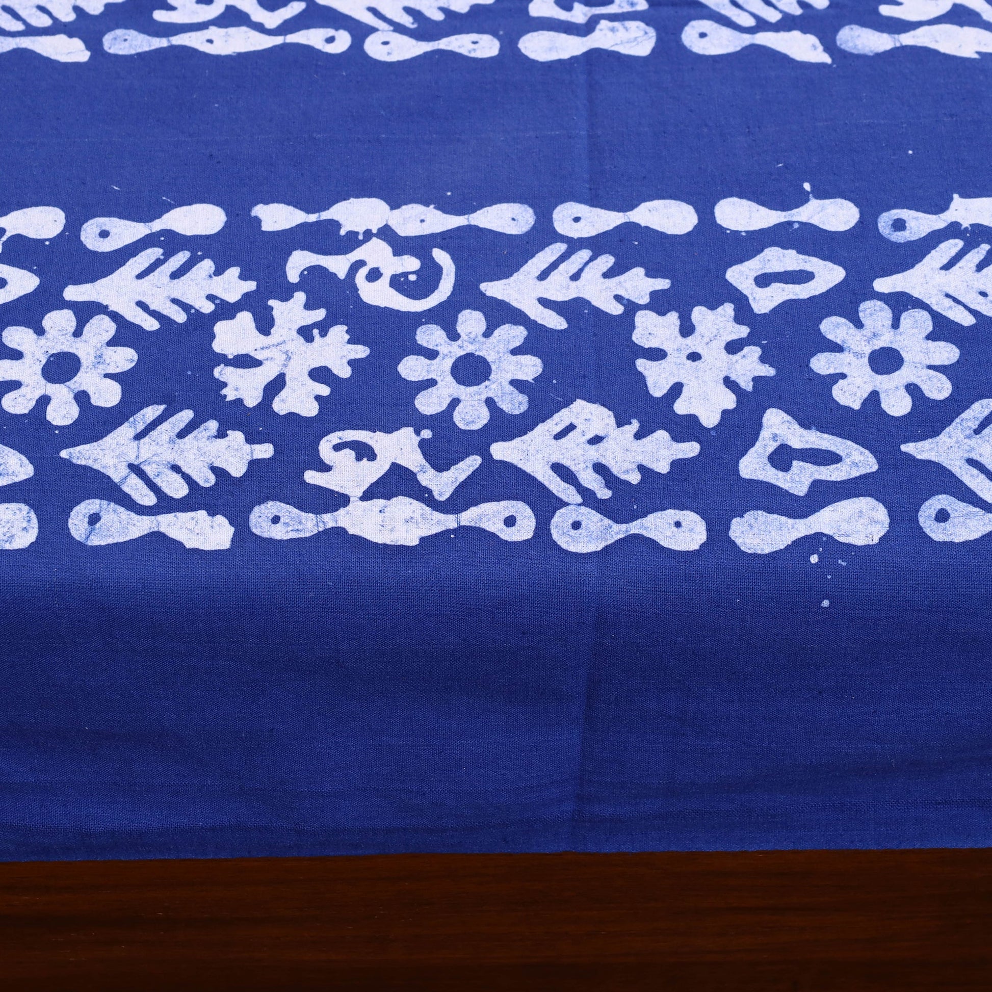 Blue - Cotton Hand Batik Print Single Bedsheet (91 x 57 ) 13