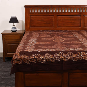 Brown - Cotton Hand Batik Print Single Bedsheet (91 x 57 ) 14