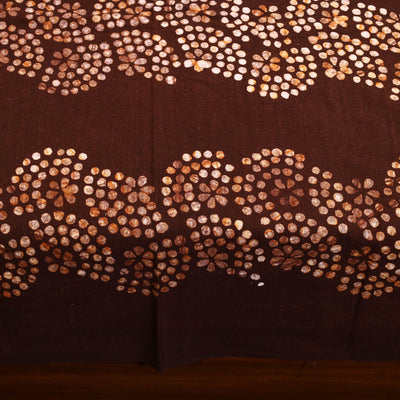 Brown - Cotton Hand Batik Print Single Bedsheet (91 x 57 ) 14