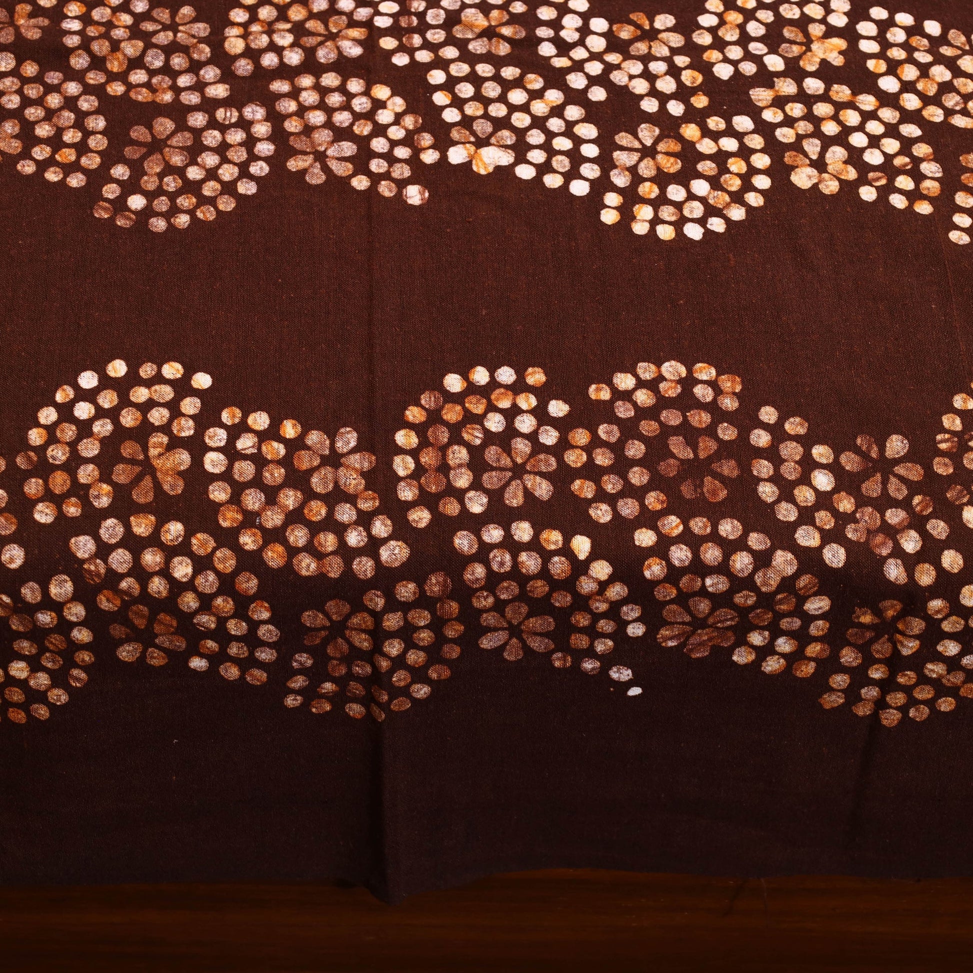 Brown - Cotton Hand Batik Print Single Bedsheet (91 x 57 ) 14