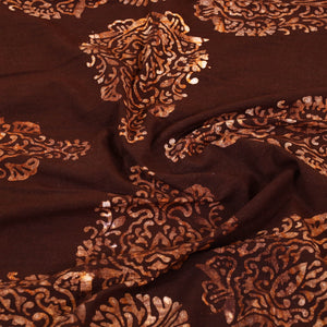 Brown - Cotton Hand Batik Print Single Bedsheet (91 x 57 ) 14