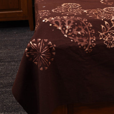 Brown - Cotton Hand Batik Print Single Bedsheet (91 x 57 ) 15