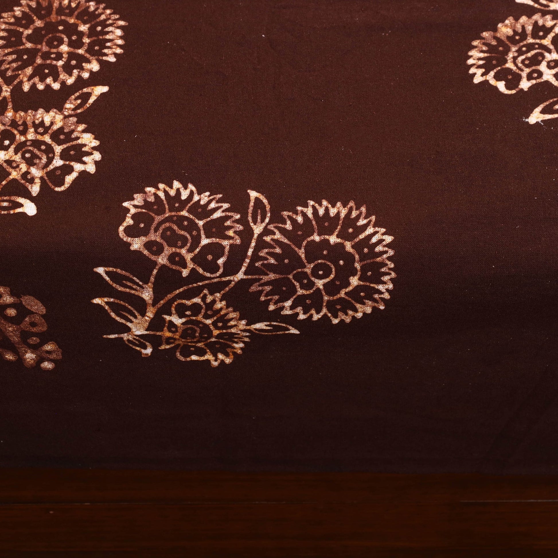 Brown - Cotton Hand Batik Print Single Bedsheet (91 x 57 ) 15