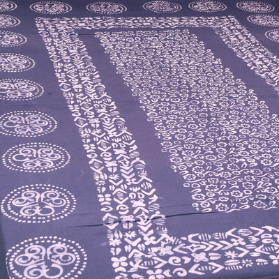 Blue - Cotton Hand Batik Print Single Bedsheet (91 x 57 ) 17