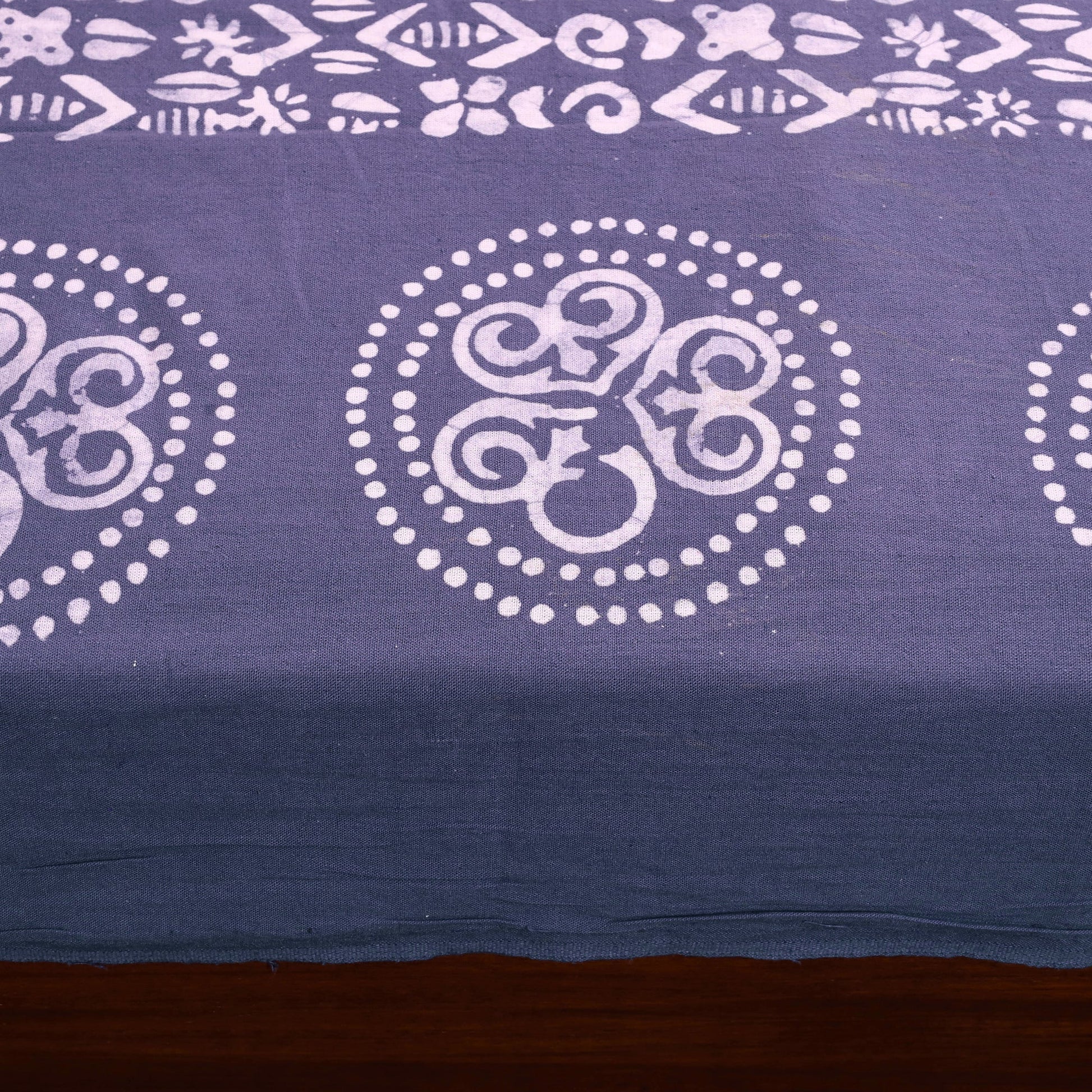 Blue - Cotton Hand Batik Print Single Bedsheet (91 x 57 ) 17