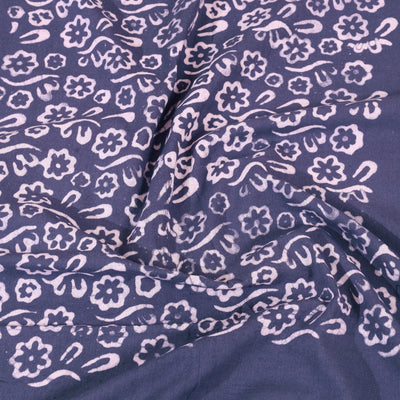Blue - Cotton Hand Batik Print Single Bedsheet (91 x 57 ) 17