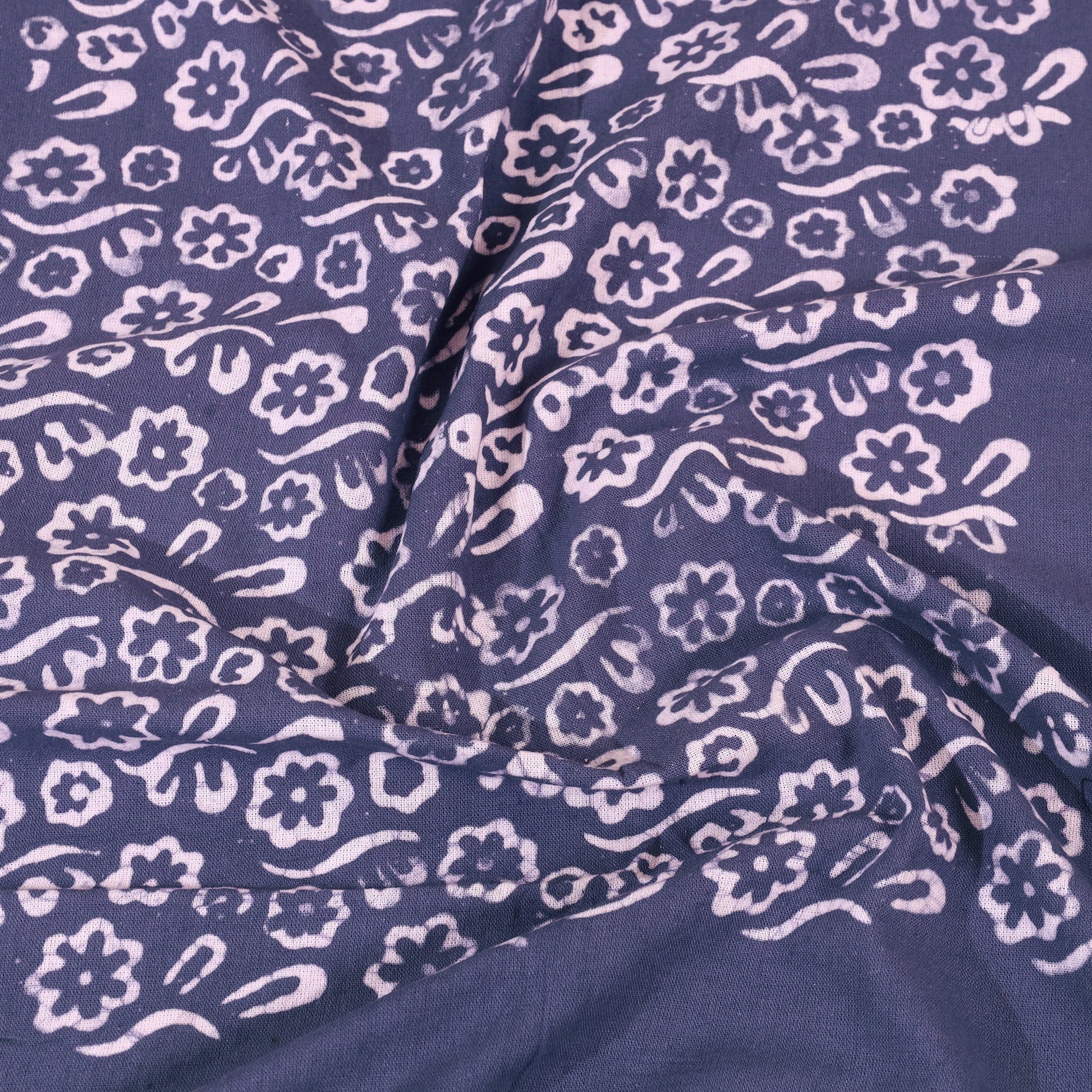 Blue - Cotton Hand Batik Print Single Bedsheet (91 x 57 ) 17