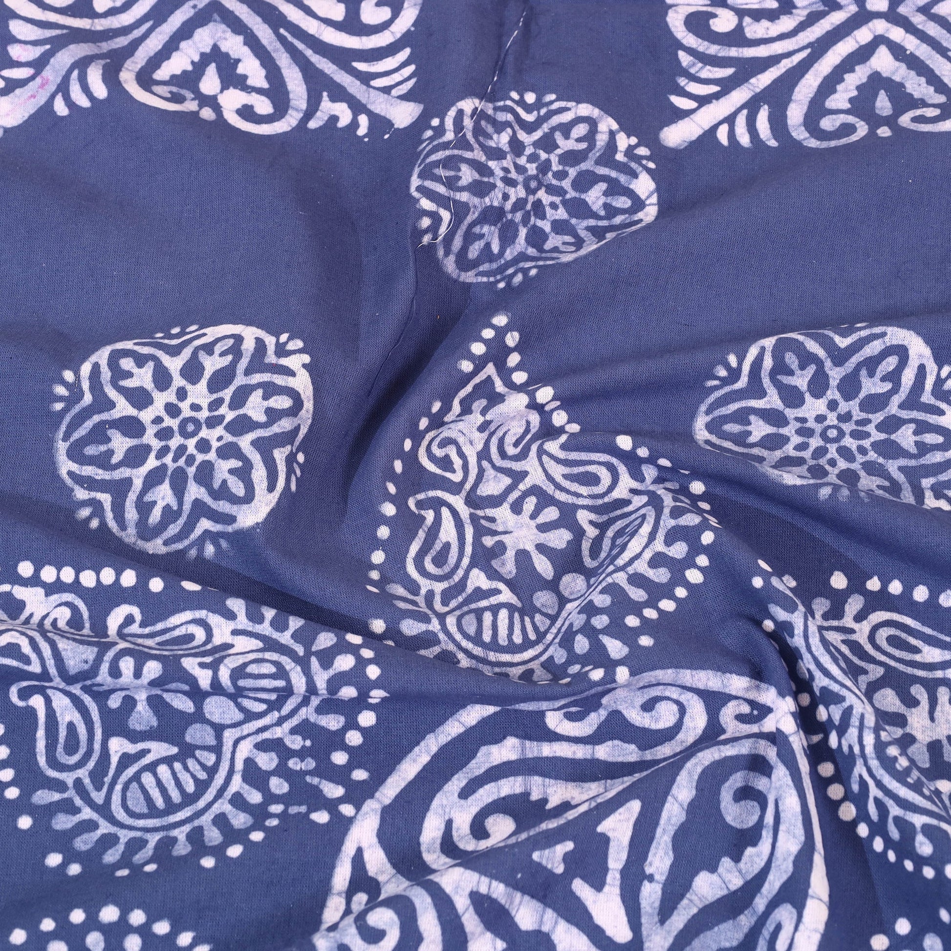 Blue - Cotton Hand Batik Print Single Bedsheet (91 x 57 ) 19