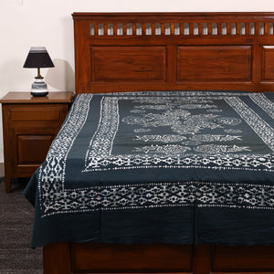 Black - Cotton Hand Batik Print Single Bedsheet (91 x 57 ) 21