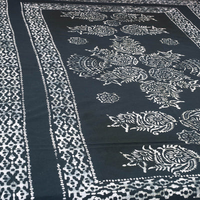 Black - Cotton Hand Batik Print Single Bedsheet (91 x 57 ) 21