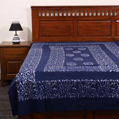 Blue - Cotton Hand Batik Print Single Bedsheet (91 x 57 ) 22