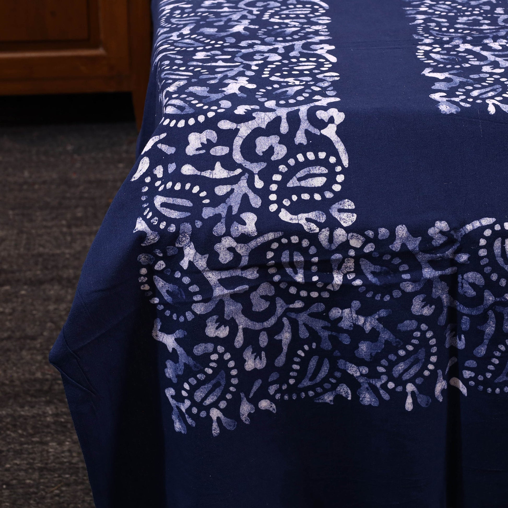 Blue - Cotton Hand Batik Print Single Bedsheet (91 x 57 ) 22