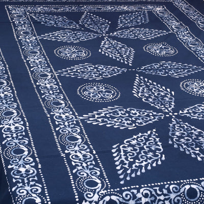 Blue - Cotton Hand Batik Print Single Bedsheet (91 x 57 ) 24