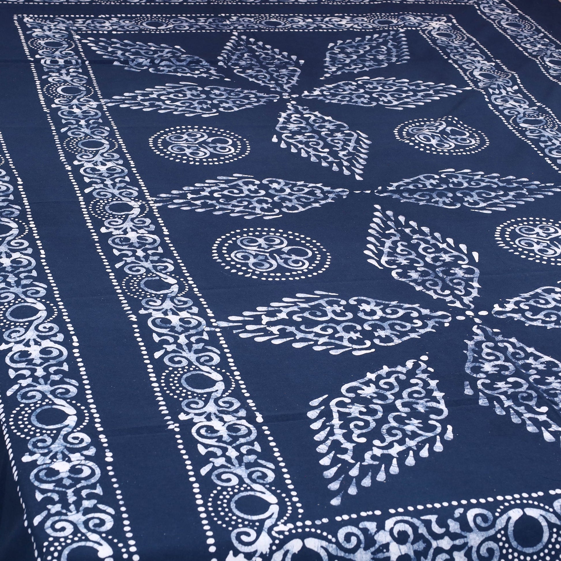 Blue - Cotton Hand Batik Print Single Bedsheet (91 x 57 ) 24