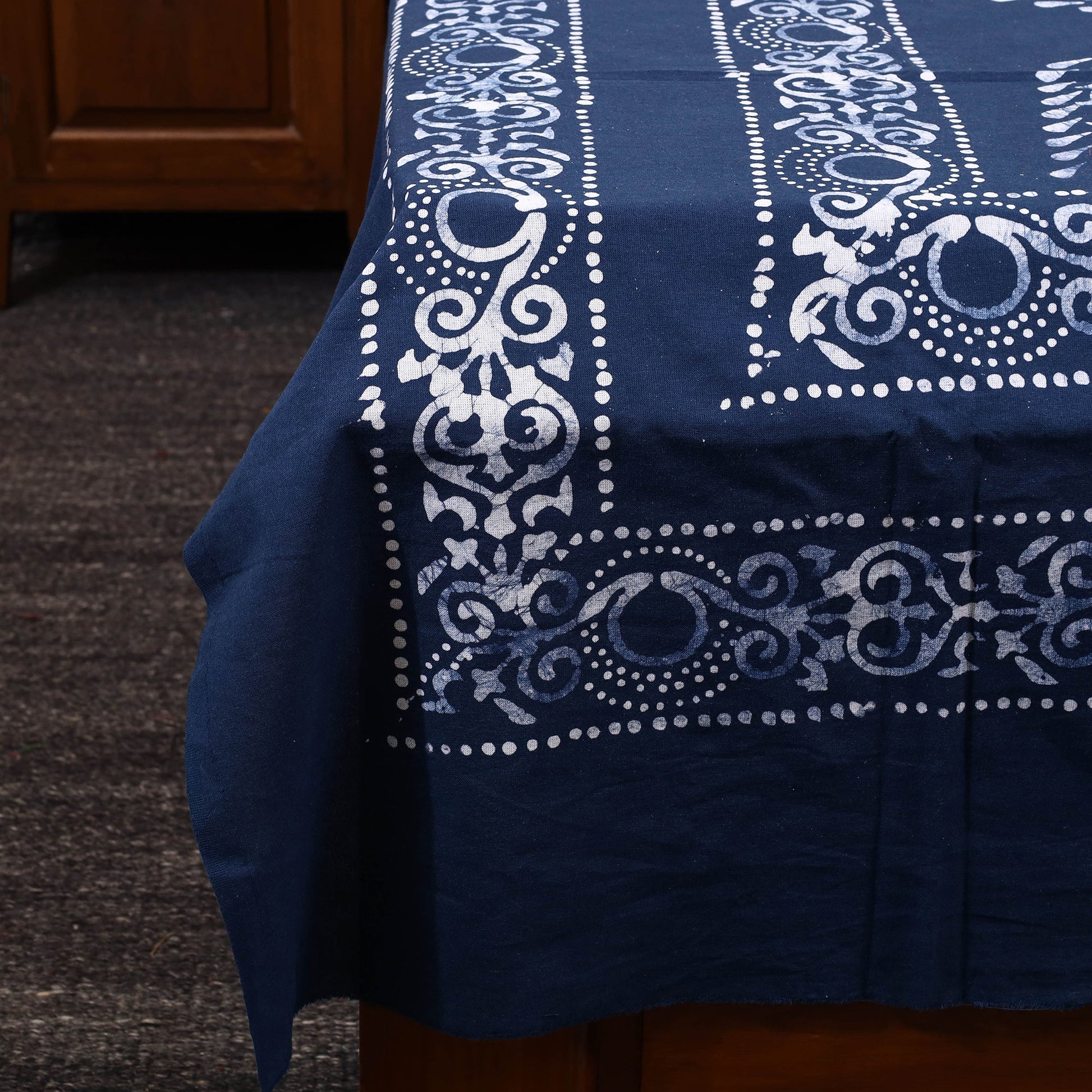 Blue - Cotton Hand Batik Print Single Bedsheet (91 x 57 ) 24