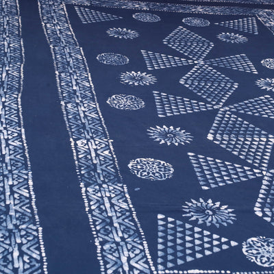 Blue - Cotton Hand Batik Print Single Bedsheet (91 x 57 ) 27