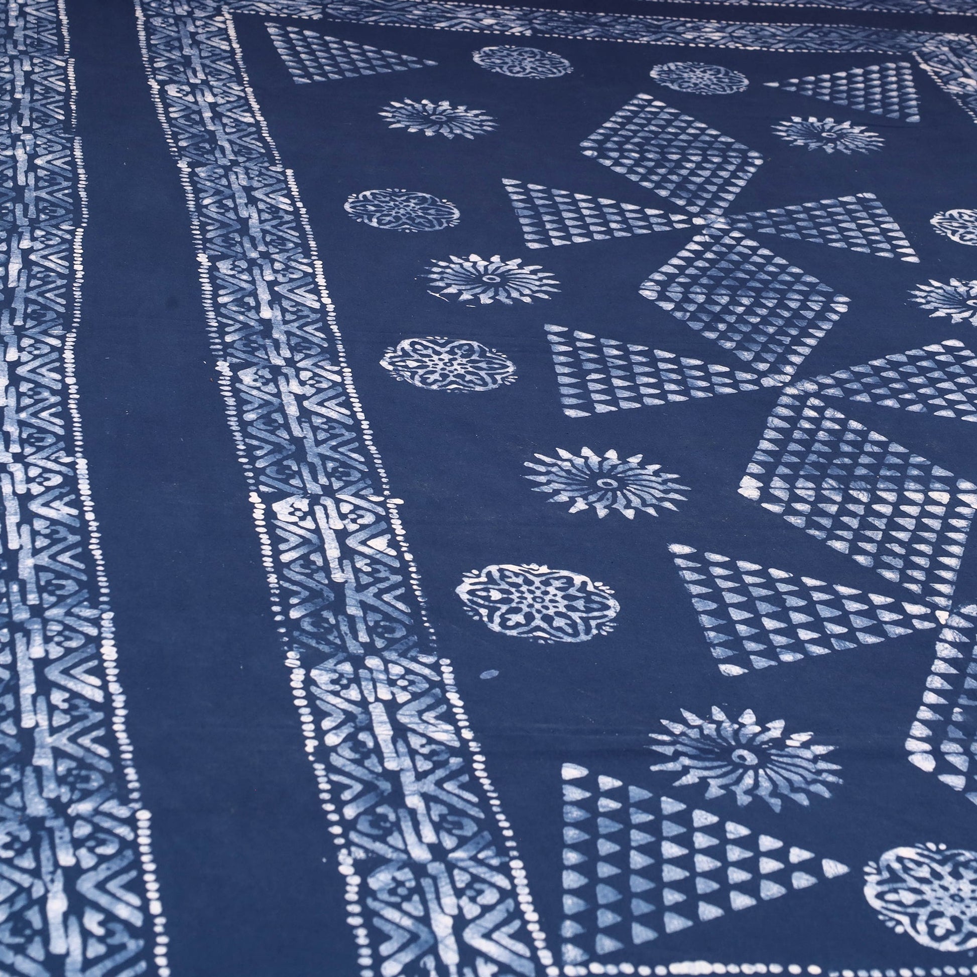 Blue - Cotton Hand Batik Print Single Bedsheet (91 x 57 ) 27
