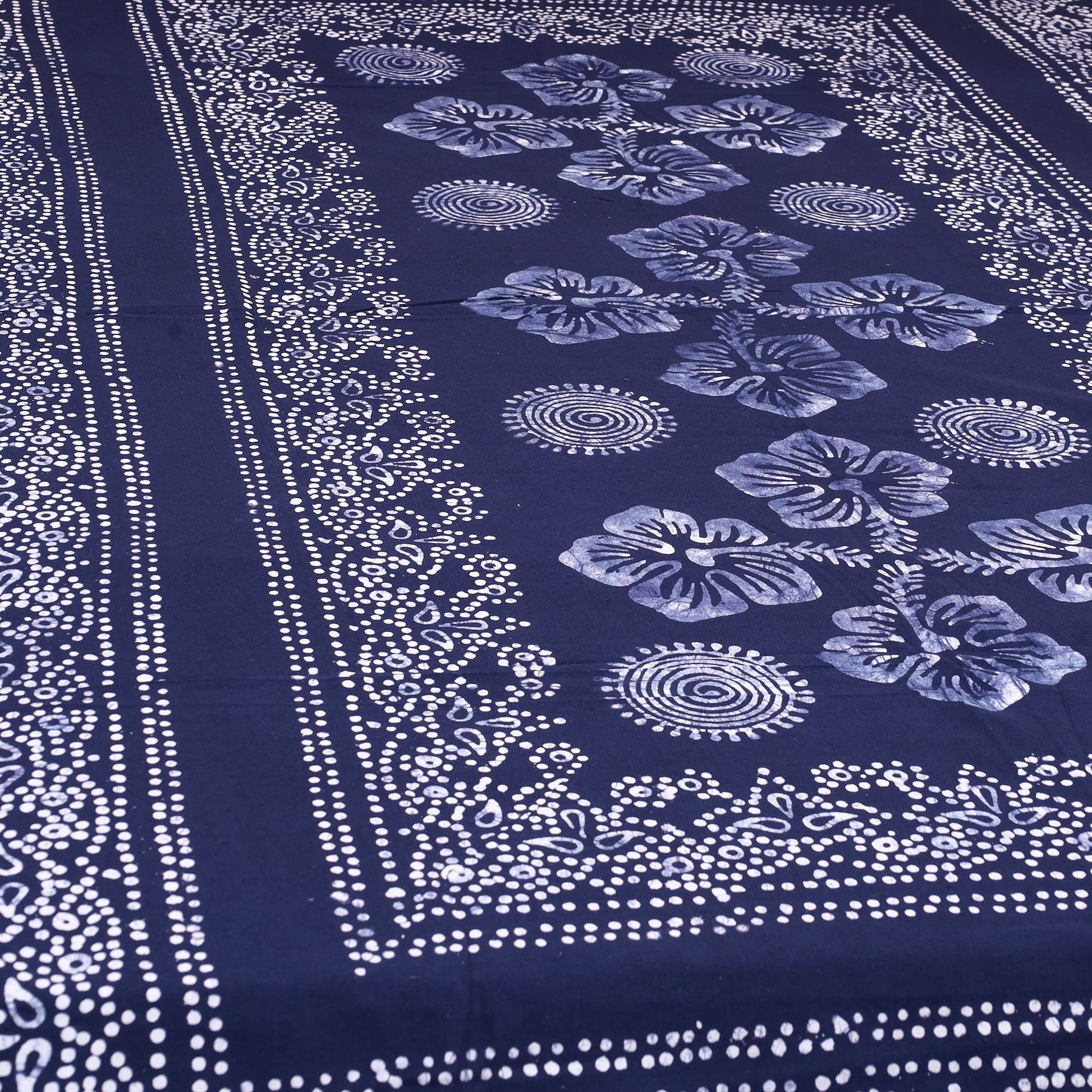 Blue - Cotton Hand Batik Print Single Bedsheet (91 x 57 ) 29