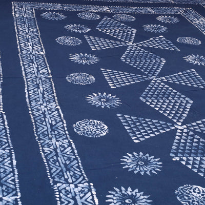 Blue - Cotton Hand Batik Print Single Bedsheet (91 x 57 ) 30