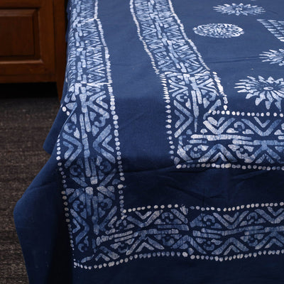 Blue - Cotton Hand Batik Print Single Bedsheet (91 x 57 ) 30
