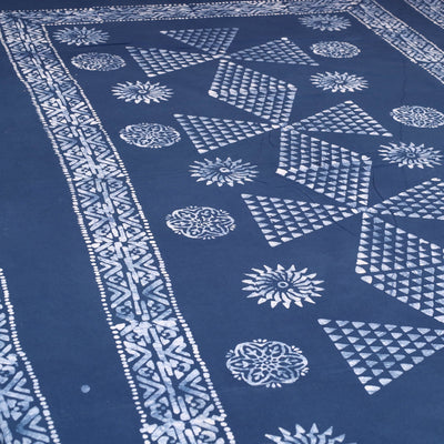 Blue - Cotton Hand Batik Print Single Bedsheet (91 x 57 ) 31