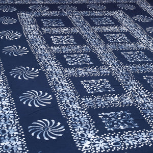 Blue - Cotton Hand Batik Print Single Bedsheet (91 x 57 ) 33