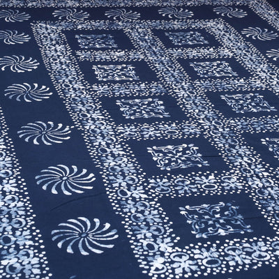 Blue - Cotton Hand Batik Print Single Bedsheet (91 x 57 ) 33