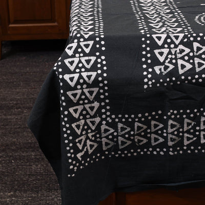 Black - Cotton Hand Batik Print Single Bedsheet (91 x 57 ) 34