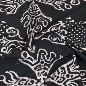 Black - Cotton Hand Batik Print Single Bedsheet (91 x 57 ) 34