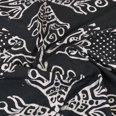Black - Cotton Hand Batik Print Single Bedsheet (91 x 57 ) 34