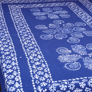 Blue - Cotton Hand Batik Print Single Bedsheet (91 x 57 ) 37