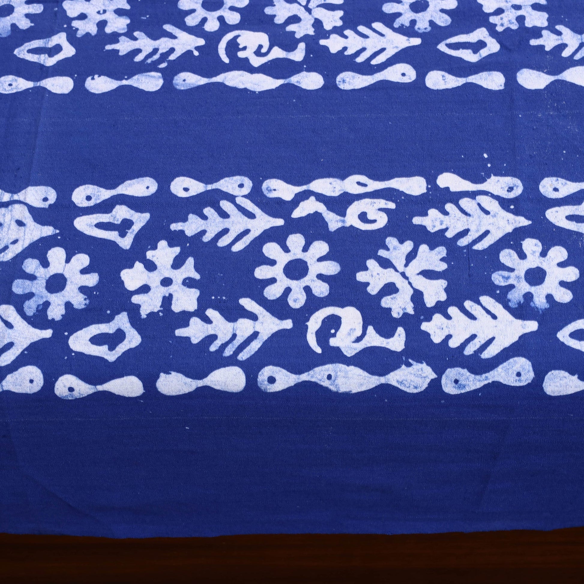 Blue - Cotton Hand Batik Print Single Bedsheet (91 x 57 ) 37
