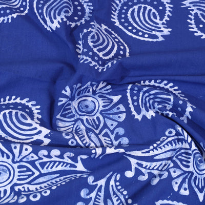 Blue - Cotton Hand Batik Print Single Bedsheet (91 x 57 ) 37