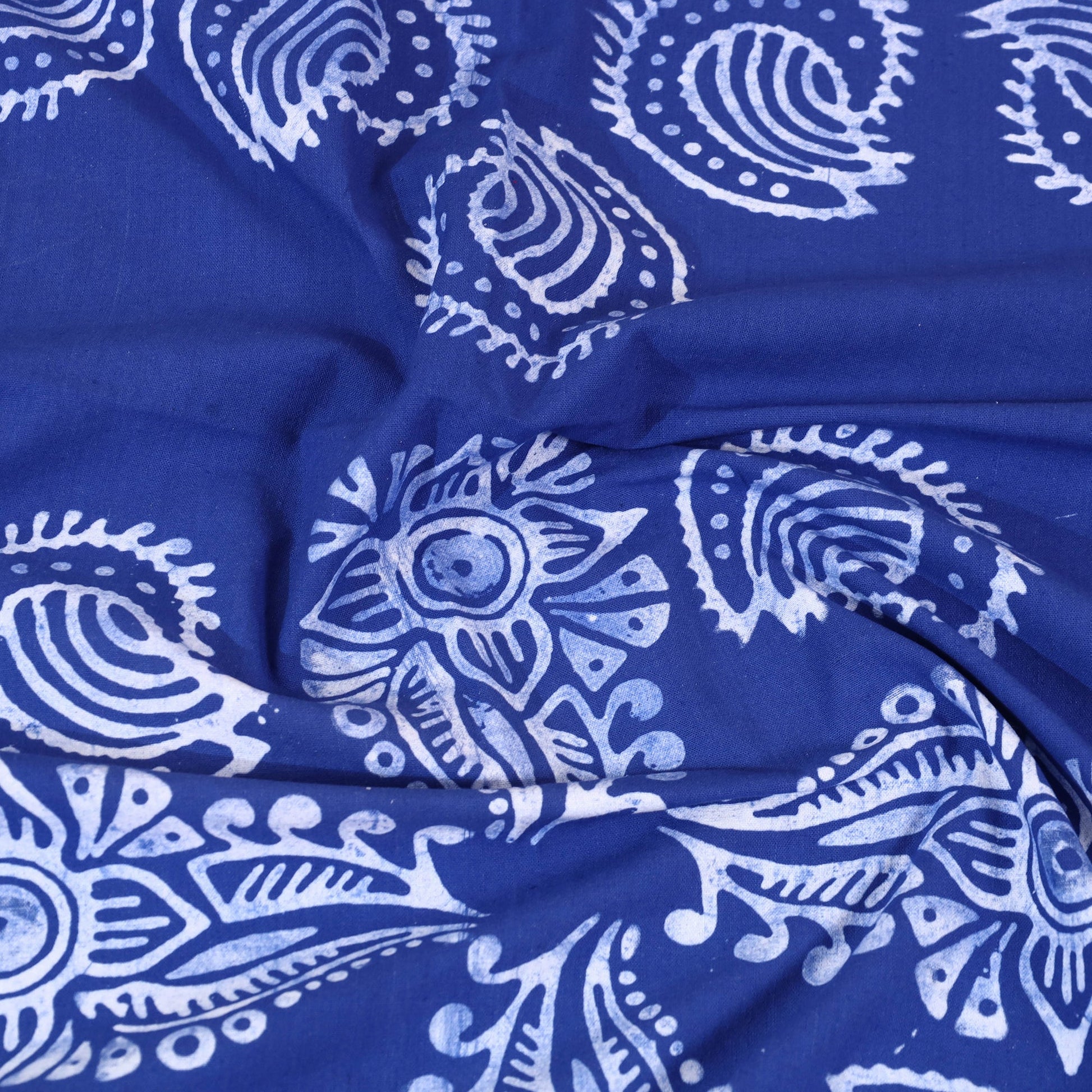 Blue - Cotton Hand Batik Print Single Bedsheet (91 x 57 ) 37