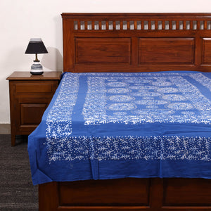 Blue - Cotton Hand Batik Print Single Bedsheet (91 x 57 ) 38