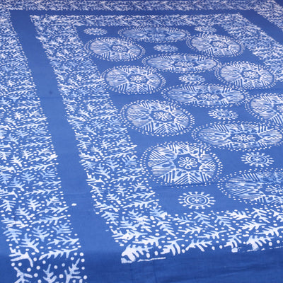 Blue - Cotton Hand Batik Print Single Bedsheet (91 x 57 ) 38