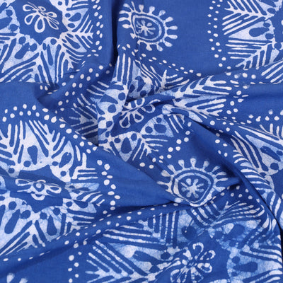 Blue - Cotton Hand Batik Print Single Bedsheet (91 x 57 ) 38