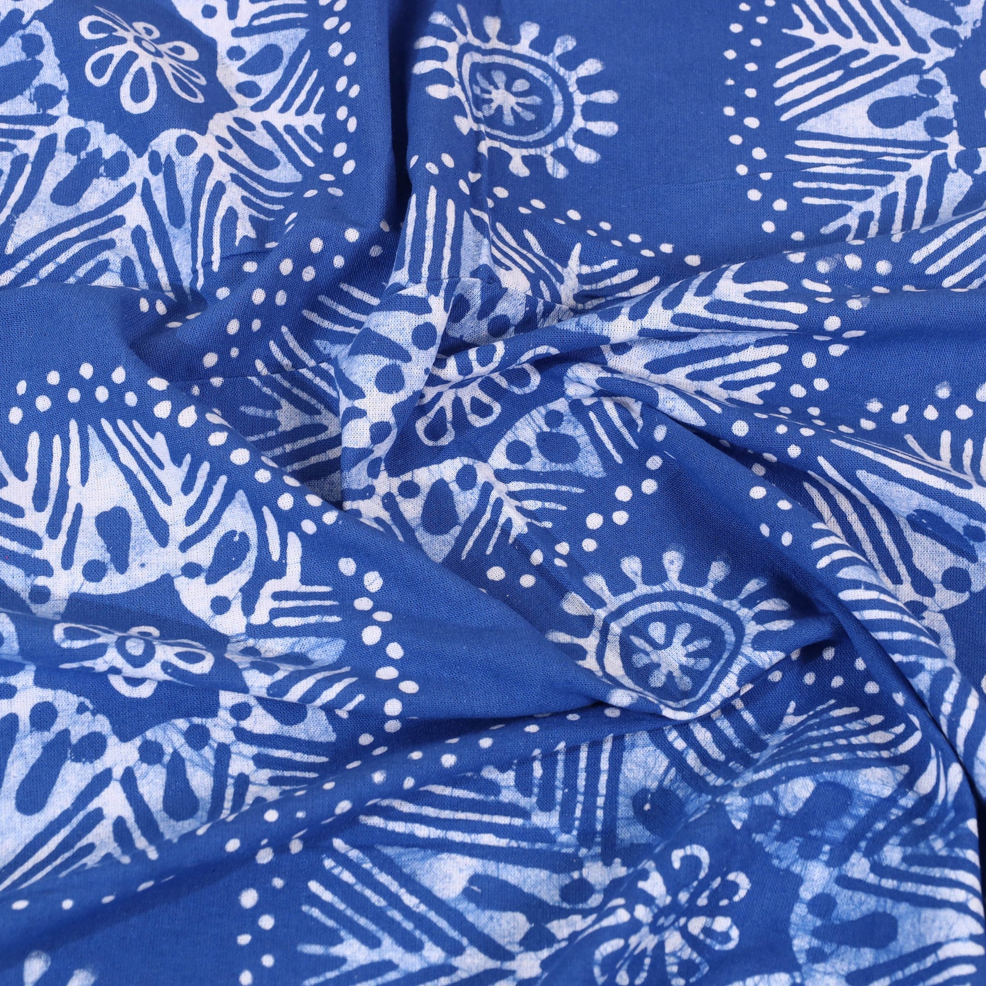 Blue - Cotton Hand Batik Print Single Bedsheet (91 x 57 ) 38
