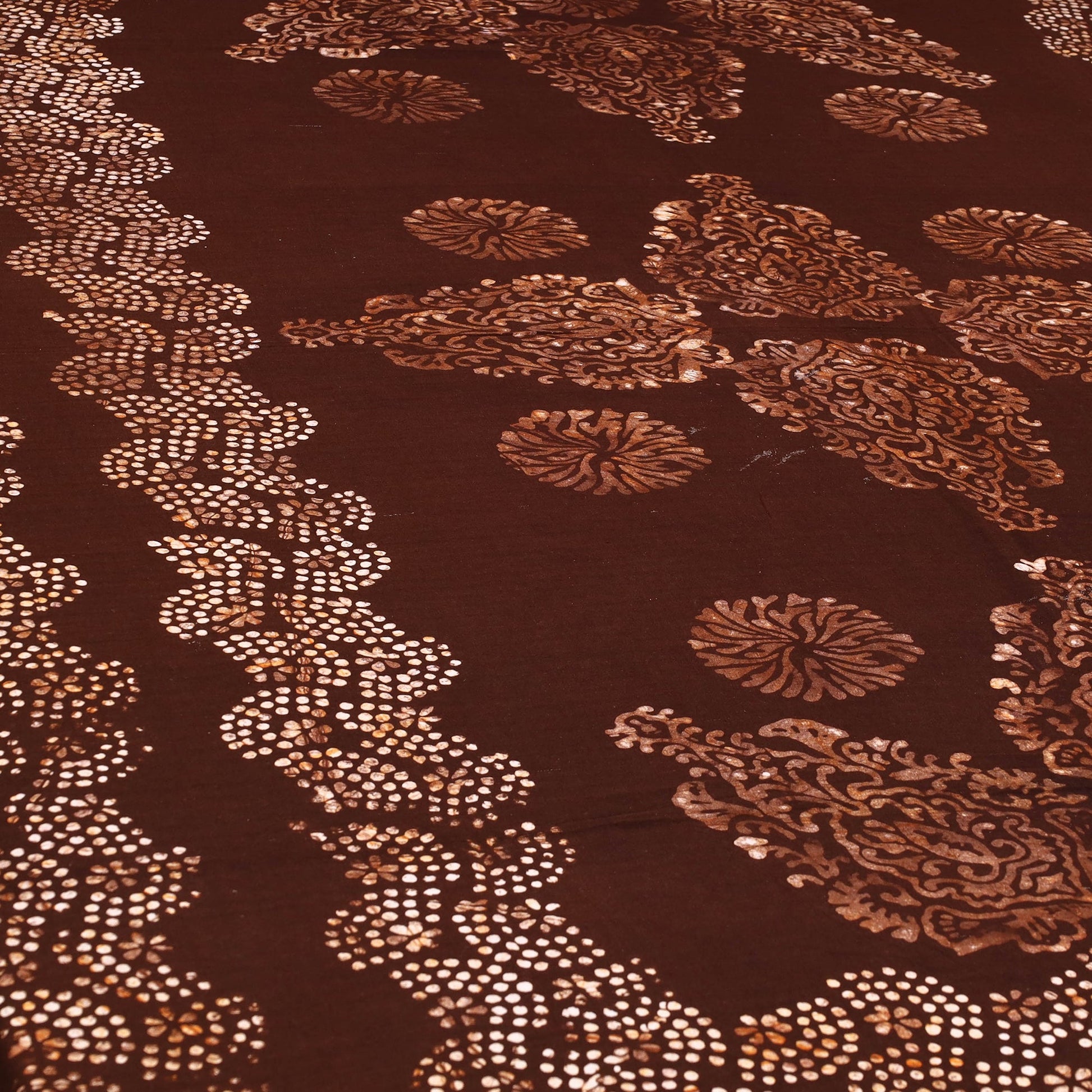 Brown - Cotton Hand Batik Print Single Bedsheet (91 x 57 ) 26